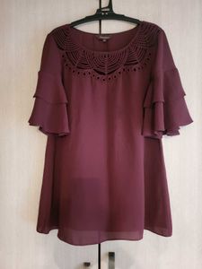 Cutout Neckline Blouse