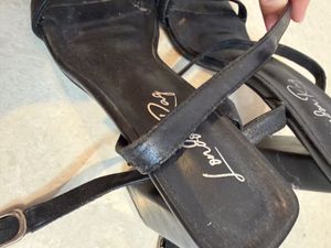 Used old Black Heeled Sandals