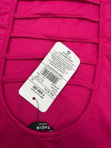 Shein Hot Pink Strappy Back Tank Top