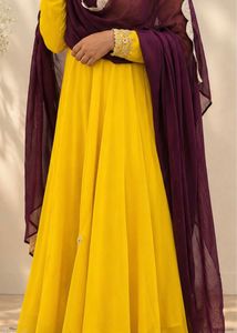 Vibrant Yellow Anarkali Gown