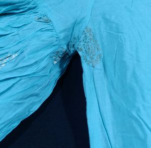 Turquoise Printed Kurti (Women)