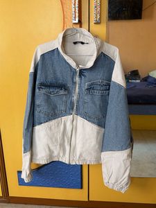 Denim &amp; White Patchwork Jacket