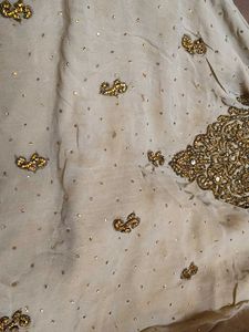 Embellished Beige Kurta Set with Dupatta