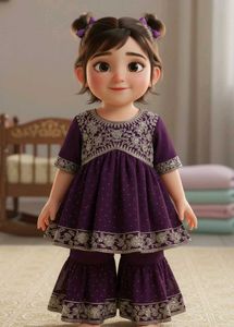 Elegant Purple Ethnic Dress
