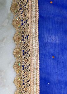 Royal Blue Embellished Saree