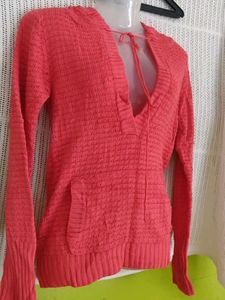 Coral Knit Hoodie