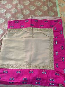 Designer Saree with Pink Border