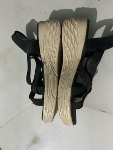 Black Strappy Flat Sandals