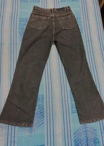 Women's Grey Split Hem Jeans