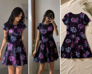 Imported Women's Black Floral Print Dress