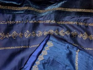 Royal Blue Embellished Saree