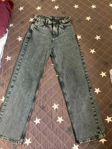 Denim Jeans with Floral Applique