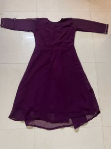 Elegant Purple Anarkali Kurta Set