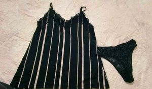 Very Beautiful Satin Spaghetti Top With Net Penty