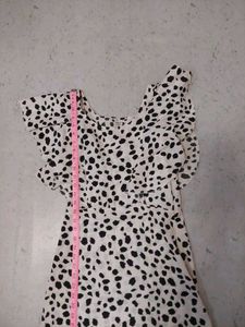 Dalmatian Print Ruffle Dress