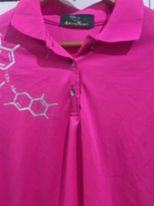 Vibrant Pink Long Sleeve Collared Shirt