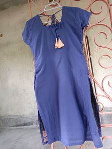Beautiful Blue Kurta With Churidar And Dupatta