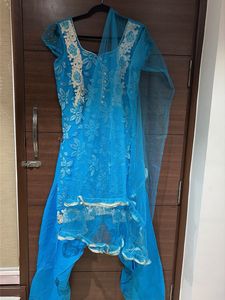 Blue Embroidered Kurta Set