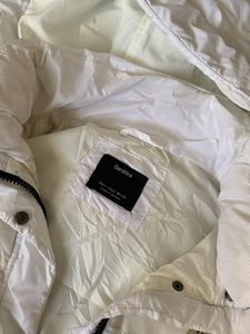 Original Bershka Crop White Puffer Jacket