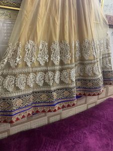 Red &amp; Gold Embroidered Anarkali Dress