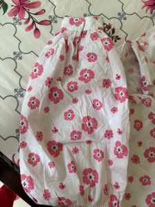 White Floral Puff Sleeve Shirt