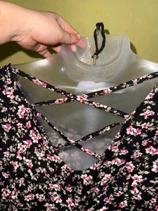 Floral Print Long Sleeve Top with Lace Trim
