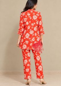 Chic Floral Print Kurta Set