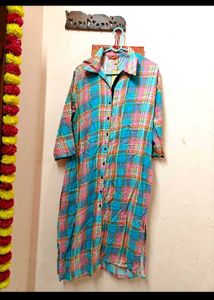 Pastel Plaid Long kurti