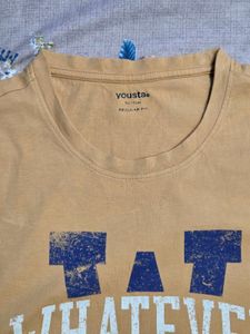 YOUSTA Men Typographic Print Regular Fit T-Shirt