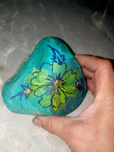 Hand-Painted Floral Art Stone