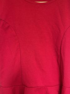 Chic Red Peplum Top