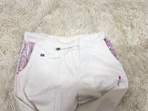 Women's White Hoodie with Purple Paisley Accents