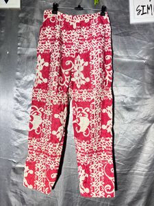Boho Red &amp; White Patterned Pants