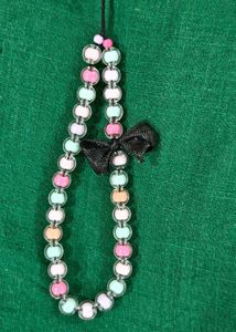 Cute Beaded Phone/Bag Charm With Ribbon Bow