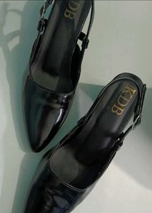 Elegant Black Patent Slingback Heels