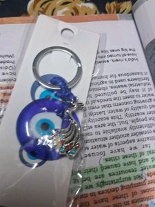 Evil Eye Peacock Keychain