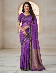Beautiful banarsi style Purple Saree