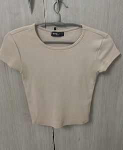 Cute Beige Crop Top