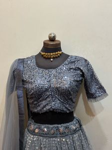 Sparkling Grey Lehenga