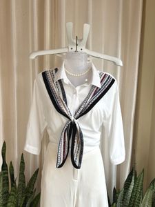 Korean Chic Blouse with Scarf