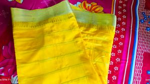 Yellow Checkered Saree