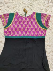 Anarkali/ chudidar 3 piece set, black and purple