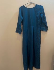 Teal Embroidered Kurti Dress