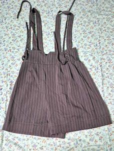 Pinstripe Pinafore Shorts