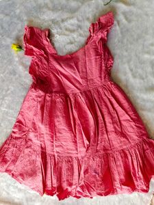 MaX Girls Pink Party Frock | 3–4 Years | Soft Cott