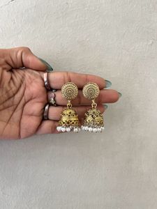 Golden Jhumka Earrings