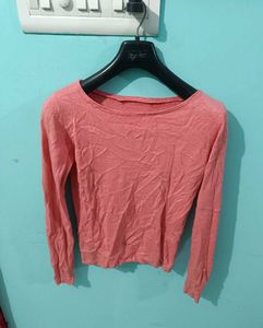 Peach Long Sleeve Knit Top
