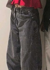 Washed Black Wide Leg Jeans