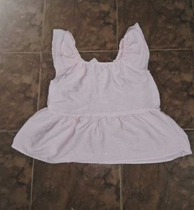 Cute Pink Striped Peplum Top