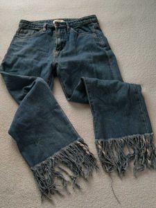 Frayed Hem Denim Jeans